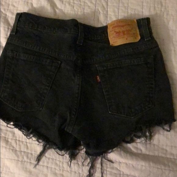 Levi Black Ripped Shorts - Picture 2 of 3